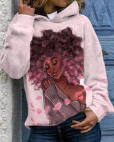 Black Pink Afro Girl Unisex Hoodie