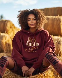 Black Woman Rich Auntie Vibes Hoodie